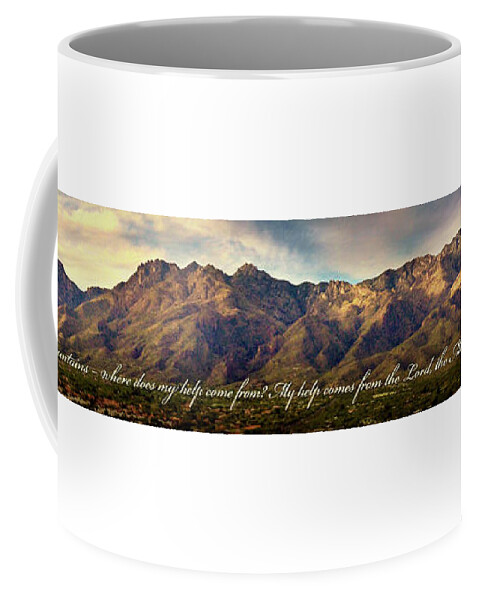 Psalm 121 Coffee Mug featuring the photograph I Lift My Eyes to the Mountains by Shevon Johnson
