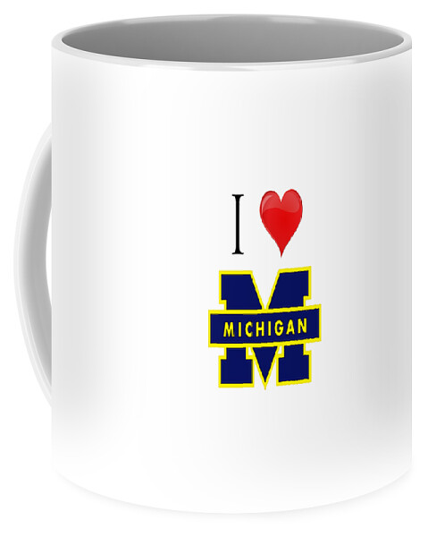 Michigan Coffee Mug featuring the digital art I Love Michigan by Pat Cook