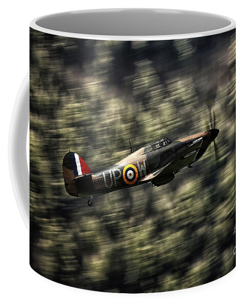 Hawker Hurricane Coffee Mug featuring the digital art I Never Sleep - Hawker Hurricane by Airpower Art