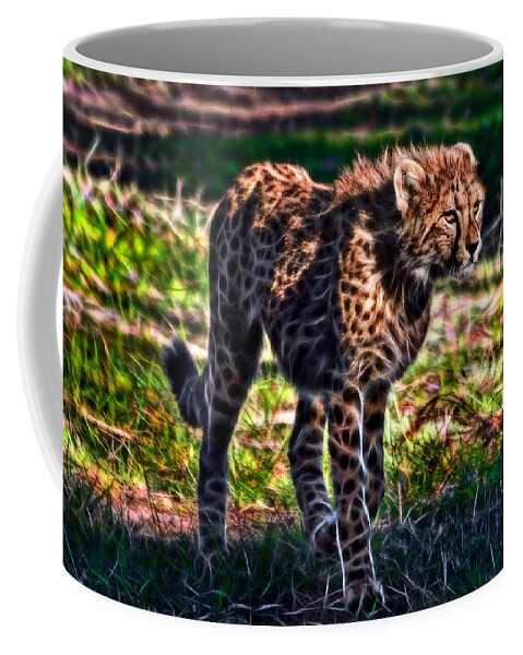 #cheetah Coffee Mug featuring the photograph I see food...maybe by Miroslava Jurcik
