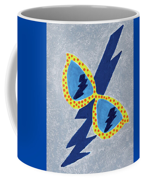 Hockey Coffee Mug featuring the painting I See Lightning by Deborah Boyd