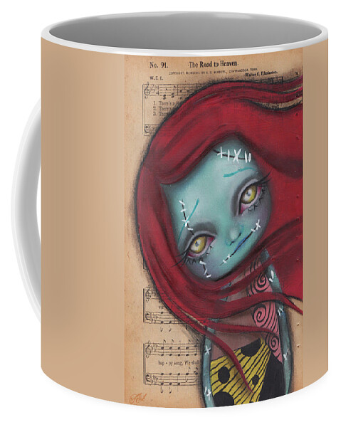 Nightmare Before Christmas Coffee Mug featuring the painting I sense there's something in the wind by Abril Andrade