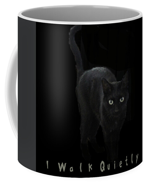 Blackcat Coffee Mug featuring the digital art I Walk Quietly by April Burton