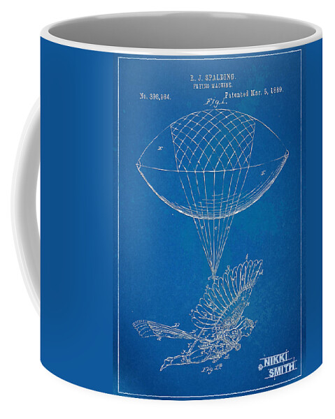 Patent Coffee Mug featuring the digital art Icarus Airborn Patent Artwork by Nikki Marie Smith