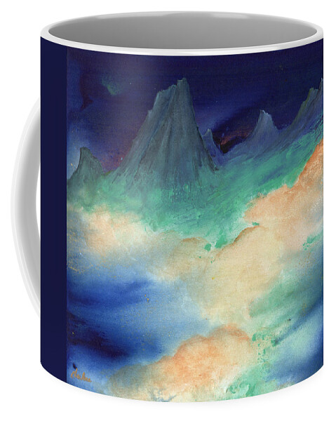 Landscape Coffee Mug featuring the painting Ice Mountain Sunrise by Charlene Fuhrman-Schulz
