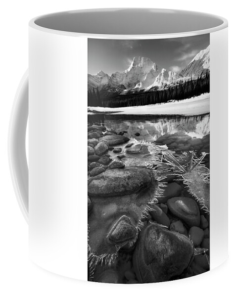 Jasper Coffee Mug featuring the photograph Ice on the Athabasca by Dan Jurak