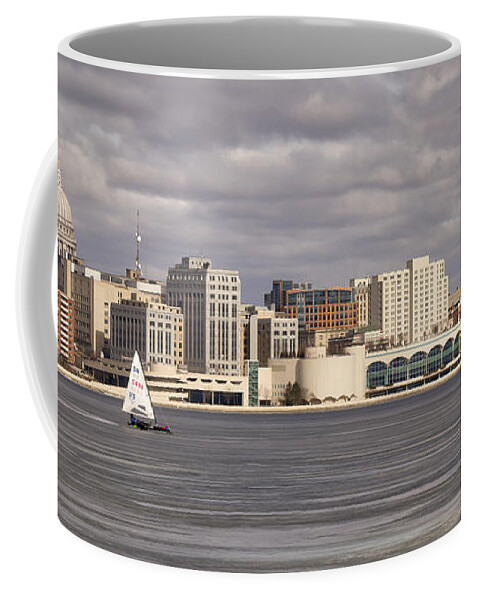 Ice Boats Coffee Mug featuring the photograph Ice Sailing - Lake Monona - Madison - Wisconsin by Steven Ralser
