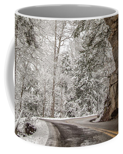 Elliott County Kentucky Coffee Mug featuring the photograph Icy Canyon Road by Randall Evans