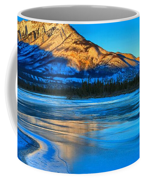 Jasper Lake Coffee Mug featuring the photograph Icy Gold by Adam Jewell