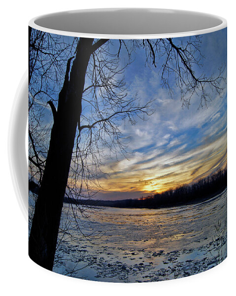 Icy River Coffee Mug featuring the photograph Icy River by Cricket Hackmann