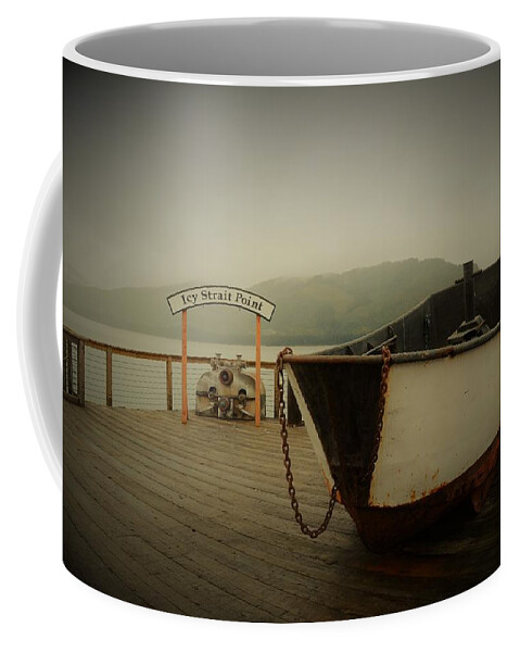 Alaska Coffee Mug featuring the photograph Icy Strait Point boat by Cheryl Hoyle
