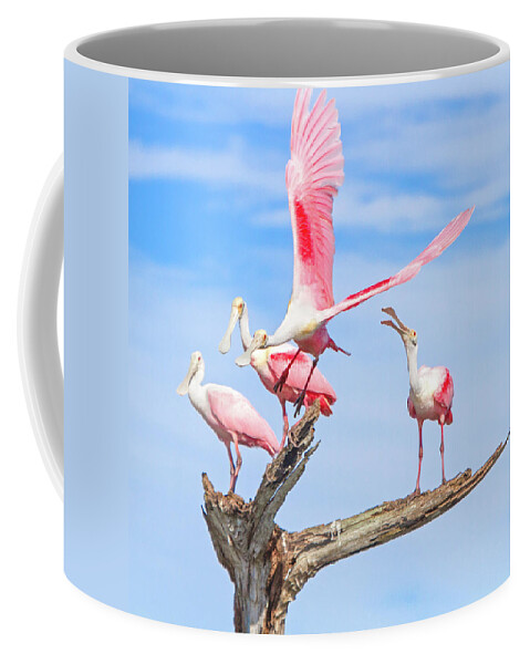 Roseate Spoonbill Coffee Mug featuring the photograph If You Had Wings by Mark Andrew Thomas