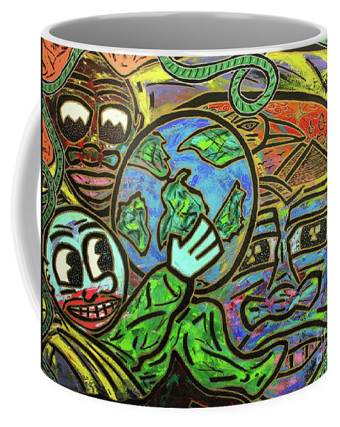 Acrylic Coffee Mug featuring the painting Ikembe's Dream by Odalo Wasikhongo