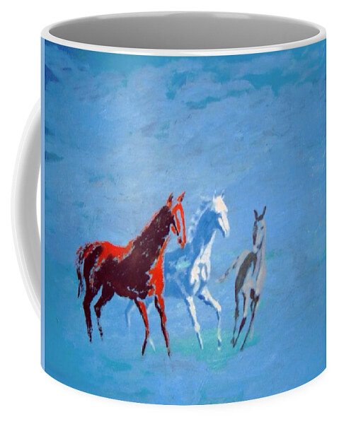 Horses Coffee Mug featuring the painting Il futuro ci viene incontro by Enrico Garff