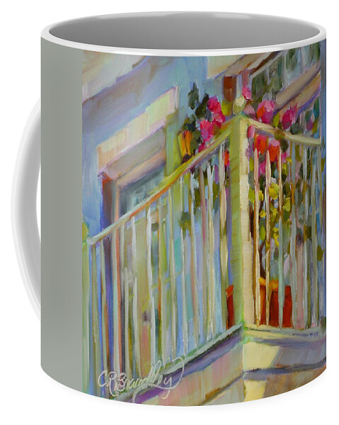 Balcony Coffee Mug featuring the painting I'll Leave the Porch Light On by Chris Brandley