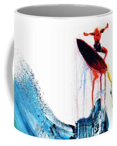 Surf Coffee Mug featuring the painting I'm not flying that thing, vol.1 by Nelson Ruger