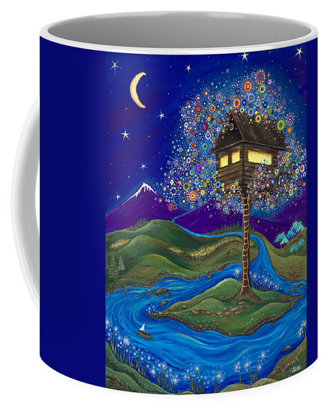 Moon Coffee Mug featuring the painting Imagine by Tanielle Childers
