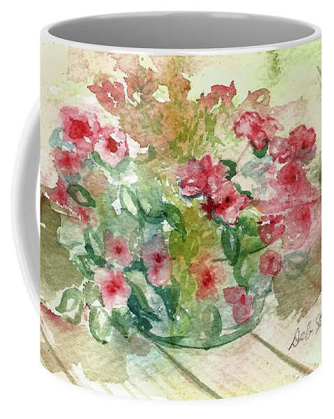 Impatiens Coffee Mug featuring the painting Impatiens by Deb Stroh-Larson