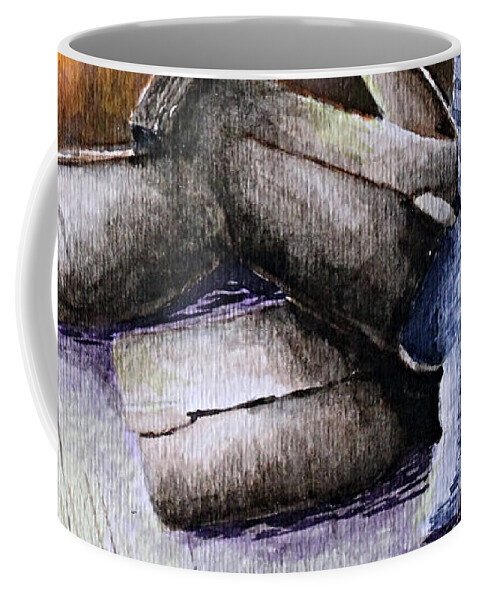 Painting Coffee Mug featuring the painting Impish Kitten by April Burton
