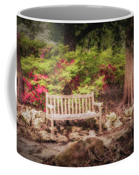 Impressionist Coffee Mug featuring the photograph Impressionist Bench by James Barber