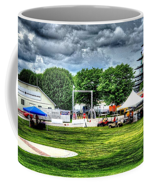 Indianapolis Motor Speedway Hospital And Control Tower Indy Coffee Mug featuring the photograph IMS Hospital by Josh Williams