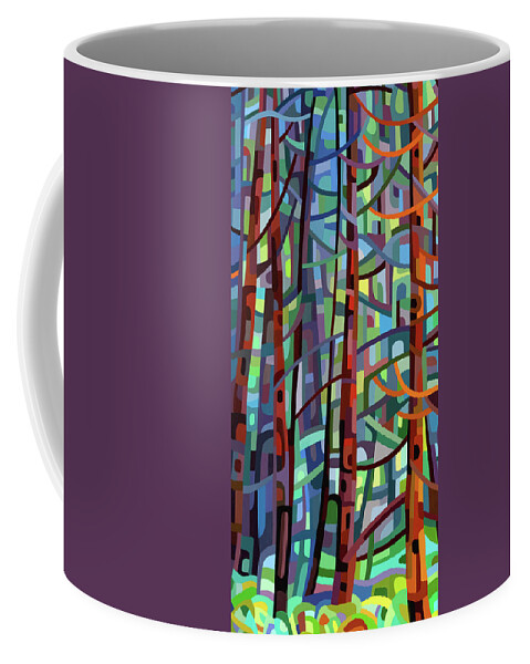  Coffee Mug featuring the painting In a Pine Forest - crop by Mandy Budan