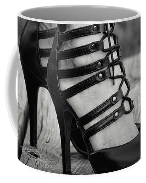 Fashion Coffee Mug featuring the photograph In Black Heels by Ester McGuire