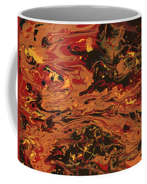 Abstract Coffee Mug featuring the painting In Flames by Matthew Mezo