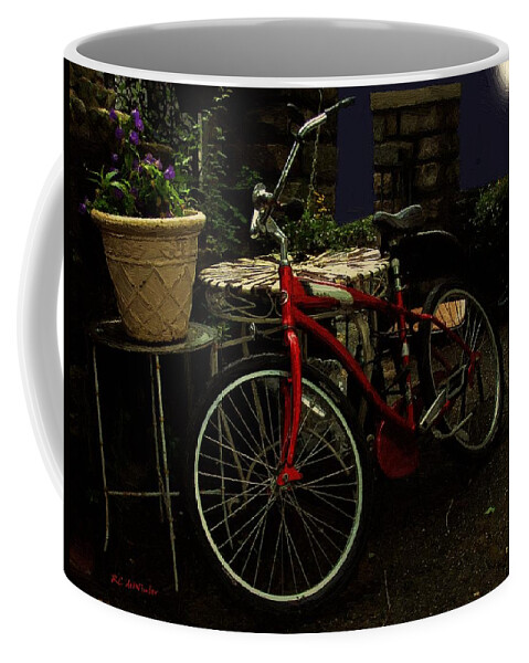 Bicycle Coffee Mug featuring the painting In for the Night by RC DeWinter