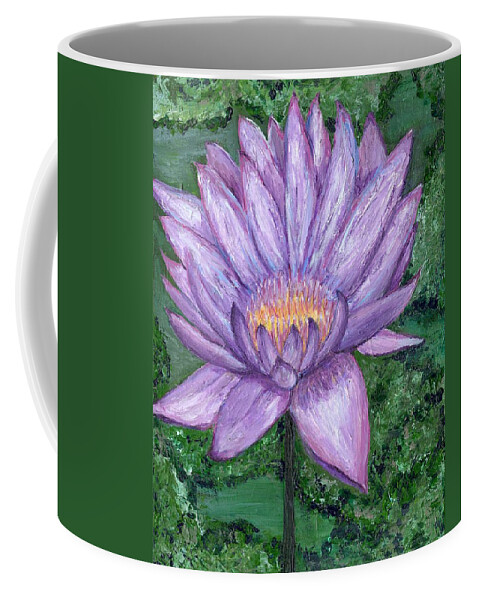 Water Lily Coffee Mug featuring the painting In Full Blooom by Alice Faber
