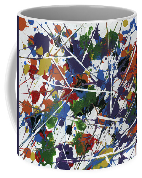 Abstract Coffee Mug featuring the painting In Glittering Rainbow Shards by Matthew Mezo