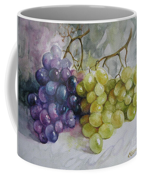 Grapes Coffee Mug featuring the painting In harmony by Elena Oleniuc