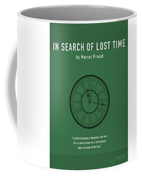 In Search Of Lost Time Coffee Mug featuring the mixed media In Search of Lost Time Greatest Books Ever Series 007 by Design Turnpike
