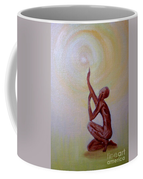 Portrait Coffee Mug featuring the painting In the Beginning by Marlene Book