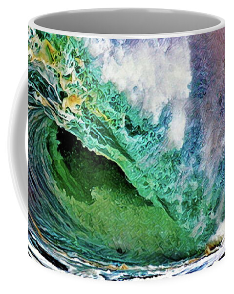 Wave Coffee Mug featuring the digital art In The Curl by Russ Harris
