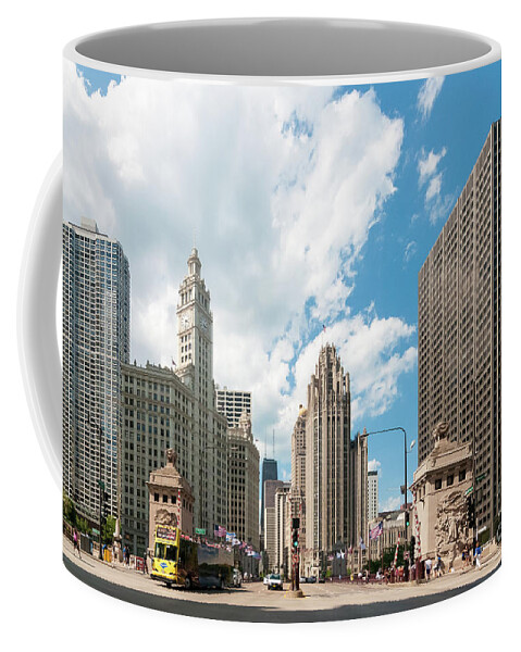 Chicago Coffee Mug featuring the photograph In the Middle of Wacker and Michigan by David Levin