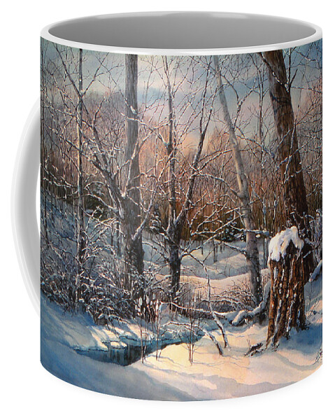 Winter Scenes Coffee Mug featuring the painting In the Midst of Winter by Maryann Boysen