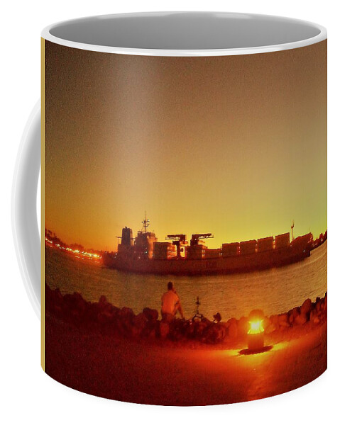Pier Coffee Mug featuring the photograph In the Pier by Maria Aduke Alabi
