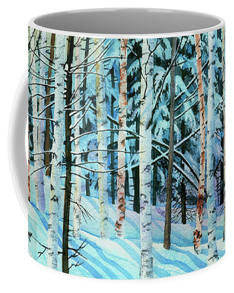 Snow Coffee Mug featuring the painting In the Winter Woods by Cheryl Johnson