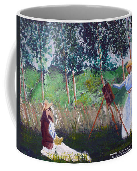 Monet Coffee Mug featuring the painting In The Woods At Giverny by Luis F Rodriguez