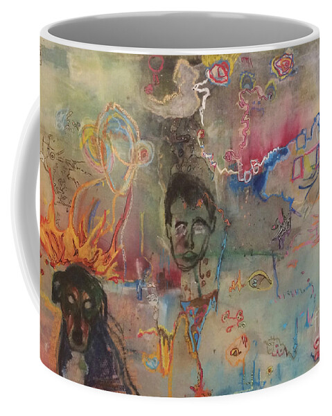 Abstract Coffee Mug featuring the painting Lucid by Jeff Barrett