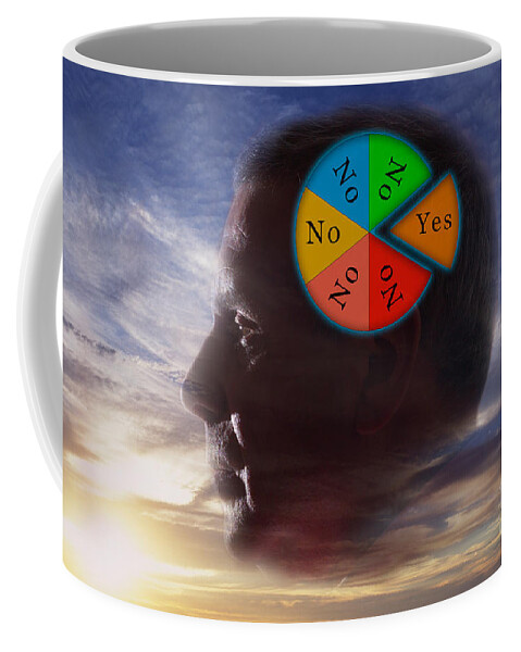Illustration Coffee Mug featuring the photograph Indecision Yes Or No by George Mattei
