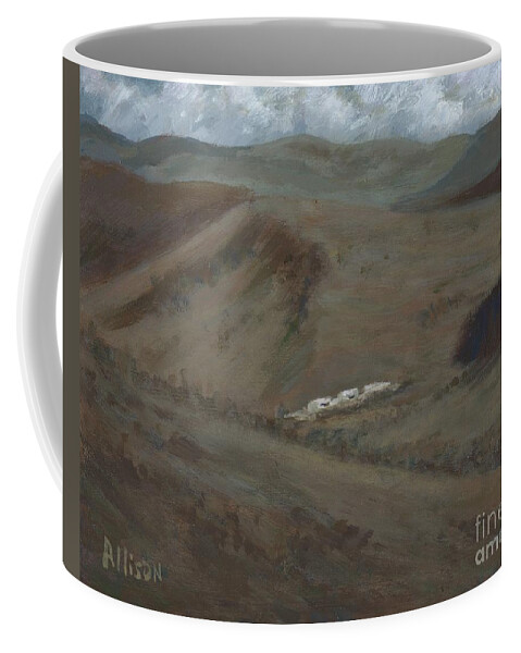 Landscapes Coffee Mug featuring the painting Indian Lodge - A View from the Top Ft. Davis, TX by Allison Constantino