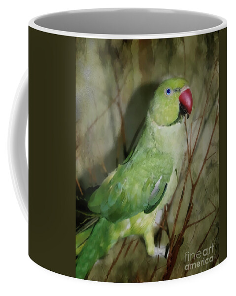Parrot Coffee Mug featuring the photograph Indian Ringneck Parrot by Judy Palkimas