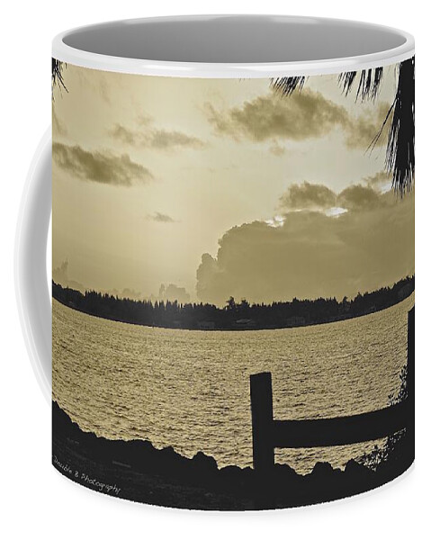 Sepia Coffee Mug featuring the photograph Indian River Sunset by Carol Bradley