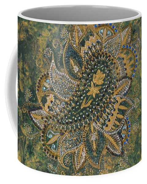 Beads Coffee Mug featuring the painting Indian by Sylvie Leandre