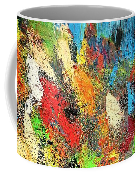 Abstract Art Coffee Mug featuring the painting Inevitable Summer Within by Jarek Filipowicz