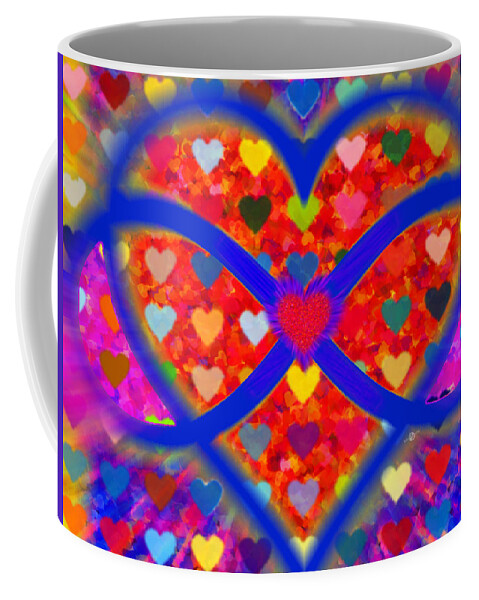 Heart Coffee Mug featuring the painting Infinity Love Heart Red by Tony Rubino