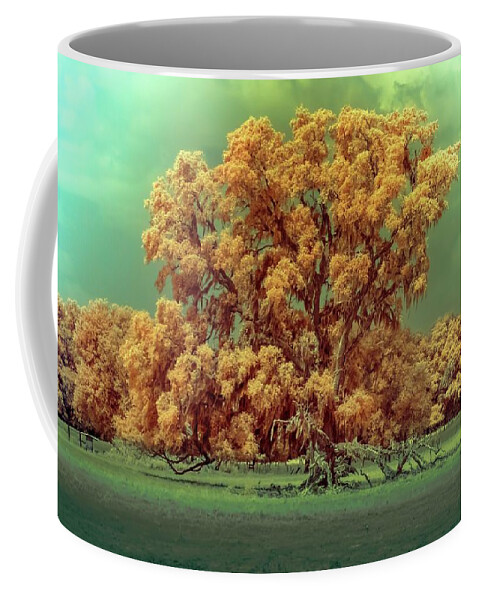 Infrared Photography # Infrared # Tree Canopy# Coffee Mug featuring the photograph Infrared Surreal tree canopy by Louis Ferreira