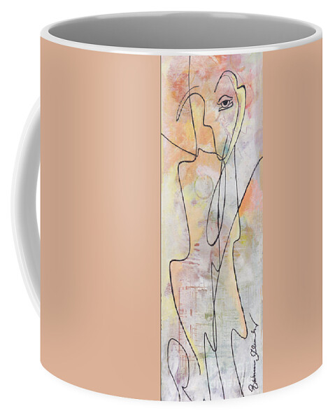 Figures Coffee Mug featuring the painting Ink on Paint by Patricia Cleasby
